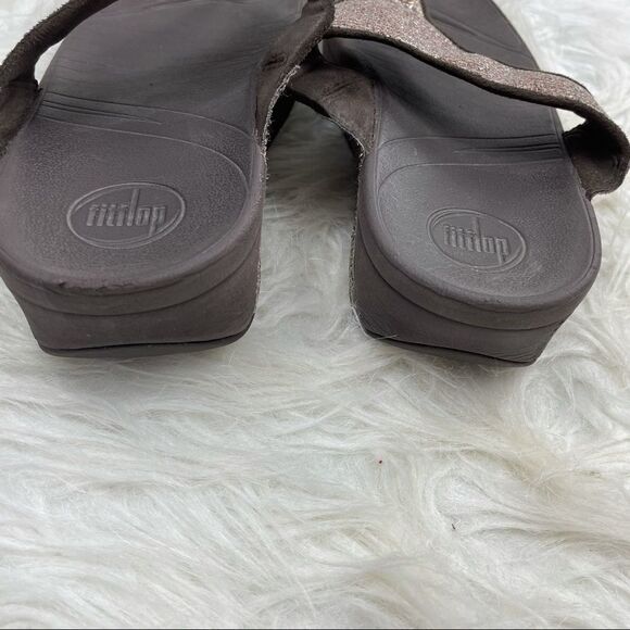 Fitflop Lulu Superglitz Glitter Wedge Sandals - Picture 7 of 9